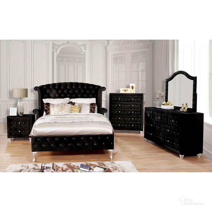 The appearance of Alzire Mirror In Black designed by Furniture of America in the glam interior design. This black piece of furniture  was selected by 1StopBedrooms from Alzire Collection to add a touch of cosiness and style into your home. Sku: CM7150BK-M. Material: Wood. Product Type: Mirror.