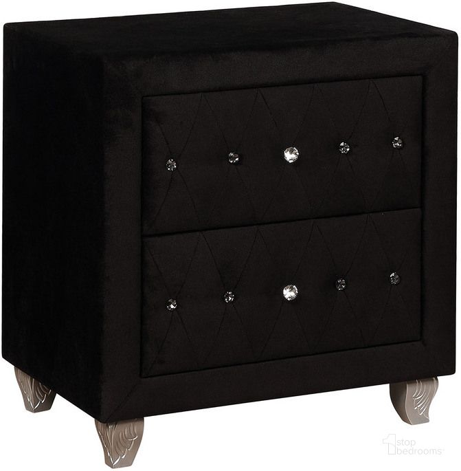 The appearance of Alzire Night Stand In Black designed by Furniture of America in the glam interior design. This black piece of furniture  was selected by 1StopBedrooms from Alzire Collection to add a touch of cosiness and style into your home. Sku: CM7150BK-N. Material: Wood. Product Type: Nightstand. Image1