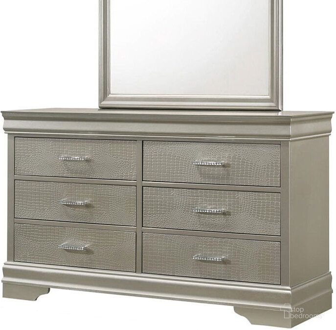 The appearance of Amalia Dresser designed by Crown Mark in the transitional interior design. This champagne piece of furniture  was selected by 1StopBedrooms from Amalia Collection to add a touch of cosiness and style into your home. Sku: B6910-1. Product Type: Dresser. Image1