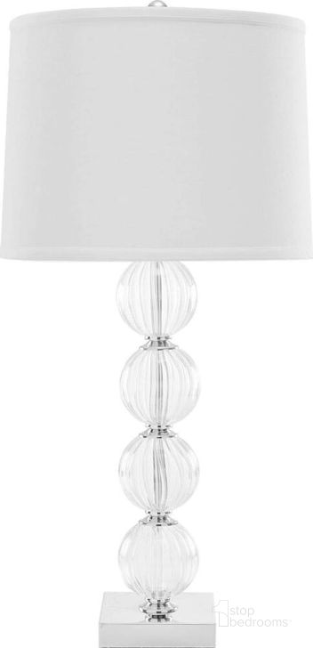 The appearance of Amanda White Crystal Glass Globe Lamp designed by Safavieh in the modern / contemporary interior design. This clear piece of furniture  was selected by 1StopBedrooms from Amanda Collection to add a touch of cosiness and style into your home. Sku: LITS4006C. Product Type: Table Lamp. Image1