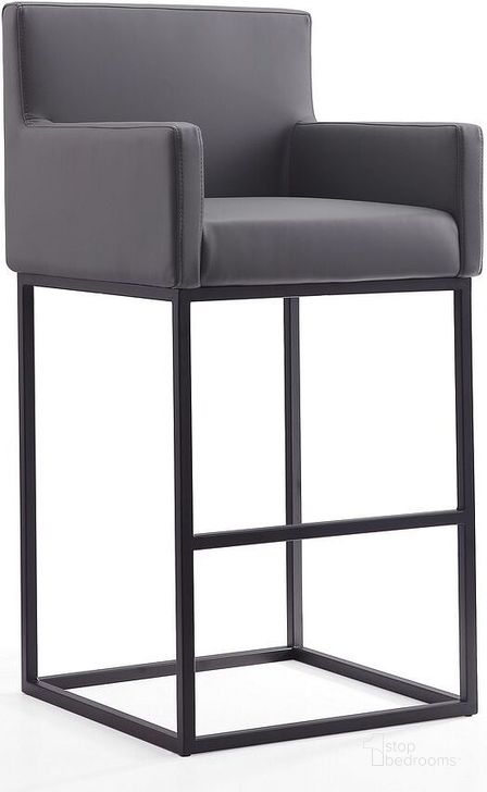 The appearance of Ambassador Barstool in Grey and Black designed by Manhattan Comfort in the transitional interior design. This black and grey piece of furniture  was selected by 1StopBedrooms from Ambassador Collection to add a touch of cosiness and style into your home. Sku: BS017-GY. Material: Metal. Product Type: Barstool. Image1