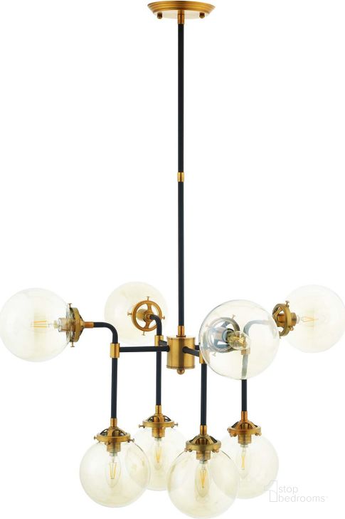 The appearance of Ambition Amber Glass And Antique Brass 8 Light Pendant Chandelier designed by Modway in the modern / contemporary interior design. This amber piece of furniture  was selected by 1StopBedrooms from Ambition Collection to add a touch of cosiness and style into your home. Sku: EEI-2883. Material: Ceramic. Product Type: Chandelier. Image1