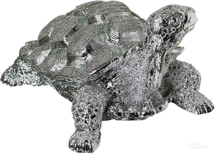 The appearance of Ambrose Diamond Encrusted Chrome Plated Turtle designed by Amazing Rugs in the modern / contemporary interior design. This silver piece of furniture  was selected by 1StopBedrooms from Ambrose Collection to add a touch of cosiness and style into your home. Sku: YS9299P. Product Type: Decor. Material: Resin. Image1