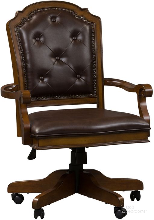The appearance of Amelia Antique Toffee Jr Executive Office Chair designed by Liberty in the traditional interior design. This brown piece of furniture  was selected by 1StopBedrooms from Amelia Collection to add a touch of cosiness and style into your home. Sku: 487-HO197. Material: Wood. Product Type: Office Chair. Image1