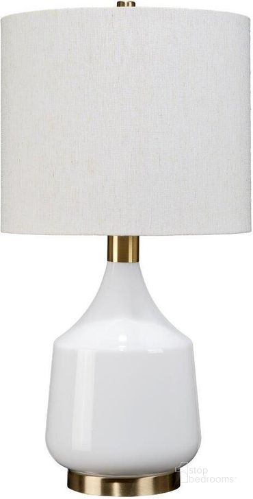 The appearance of Amelia White Table Lamp designed by Jamie Young Company in the  interior design. This white piece of furniture  was selected by 1StopBedrooms from Amelia Collection to add a touch of cosiness and style into your home. Sku: LS9AMELIWHBR. Material: Glass. Product Type: Table Lamp. Image1