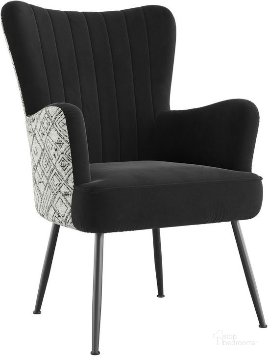 The appearance of Amera Accent Chair In Black designed by Emerald Home Furnishings in the transitional interior design. This black piece of furniture  was selected by 1StopBedrooms from Amera Collection to add a touch of cosiness and style into your home. Sku: U3926-05-06. Material: Metal. Product Type: Accent Chair. Image1