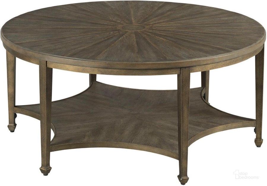 The appearance of American Drew Emporium Sutter Round Coffee Table designed by American Drew in the transitional interior design. This dark stain piece of furniture  was selected by 1StopBedrooms from Emporium Collection to add a touch of cosiness and style into your home. Sku: 012-911. Material: Wood. Product Type: Coffee Table. Image1