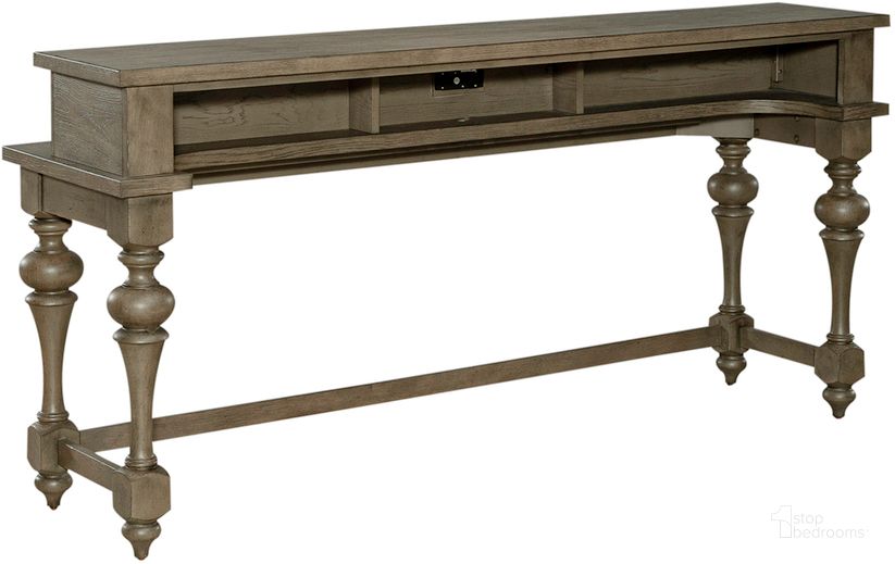 The appearance of Americana Farmhouse Console Bar Table designed by Liberty in the traditional interior design. This taupe piece of furniture  was selected by 1StopBedrooms from Americana Farmhouse Collection to add a touch of cosiness and style into your home. Sku: 615-OT7637. Product Type: Bar Table. Material: Rubberwood. Image1