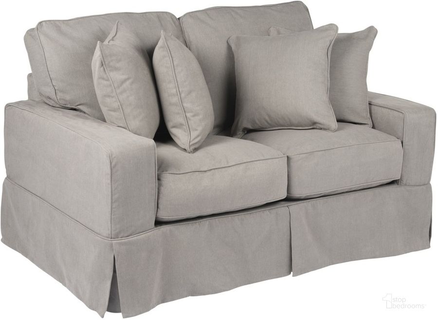 The appearance of Americana Slipcover For Box Cushion Track Arm Loveseat In Gray designed by Sunset Trading in the modern / contemporary interior design. This gray piece of furniture  was selected by 1StopBedrooms from Americana Collection to add a touch of cosiness and style into your home. Sku: SU-108510SC-391094. Material: Polyester. Product Type: Cover. Image1