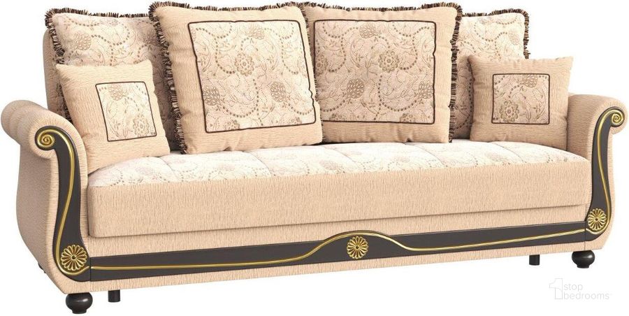 The appearance of Americana Upholstered Convertible Sofabed with Storage In Beige designed by Casamode in the modern / contemporary interior design. This beige piece of furniture  was selected by 1StopBedrooms from Americana Collection to add a touch of cosiness and style into your home. Sku: AMR-BE-SB. Product Type: Sofa Bed. Material: Chenille. Image1
