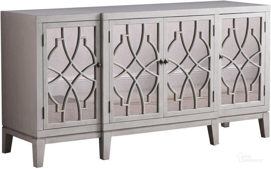 The appearance of Americano Solid Wood Sideboard In Antique Beige With Mirrored Accent designed by Best Master Furniture in the transitional interior design. This antique beige piece of furniture  was selected by 1StopBedrooms from  to add a touch of cosiness and style into your home. Sku: T2020. Material: Wood. Product Type: Sideboard. Image1