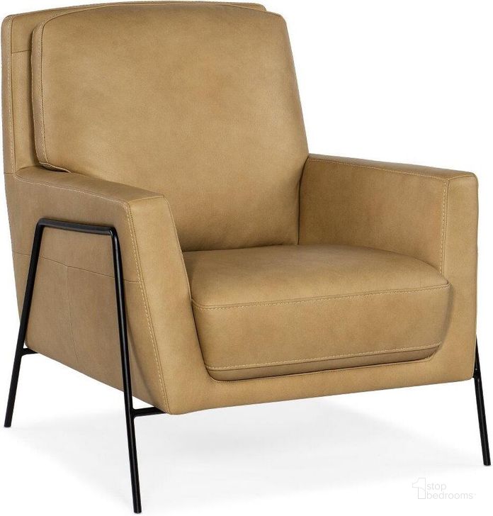 The appearance of Amette Metal Frame Club Chair In Brown designed by Hooker in the modern / contemporary interior design. This brown piece of furniture  was selected by 1StopBedrooms from CC Collection to add a touch of cosiness and style into your home. Sku: CC452-009. Material: Leather. Product Type: Chair. Image1