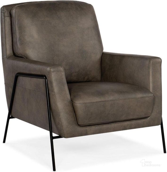 The appearance of Amette Metal Frame Club Chair In Grey designed by Hooker in the modern / contemporary interior design. This grey piece of furniture  was selected by 1StopBedrooms from CC Collection to add a touch of cosiness and style into your home. Sku: CC452-093. Material: Leather. Product Type: Chair. Image1