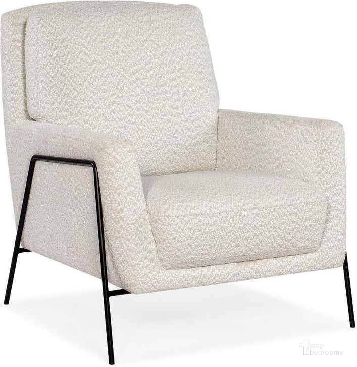 The appearance of Amette Metal Frame Club Chair In White designed by Hooker in the modern / contemporary interior design. This white piece of furniture  was selected by 1StopBedrooms from CC Collection to add a touch of cosiness and style into your home. Sku: CC452-401. Material: Fabric. Product Type: Chair. Image1