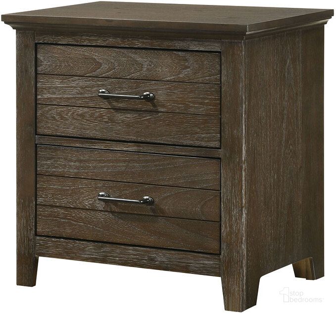 The appearance of Amherst Nightstand designed by Bernards in the transitional interior design. This heritage brown piece of furniture  was selected by 1StopBedrooms from Amherst Collection to add a touch of cosiness and style into your home. Sku: 1982-120. Product Type: Nightstand. Material: Poplar.