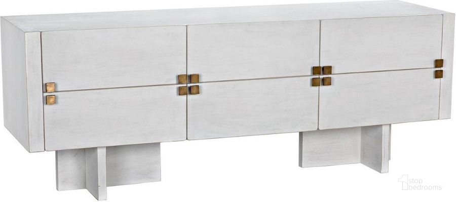 The appearance of Amidala Sideboard In White Wash designed by Noir in the transitional interior design. This white wash piece of furniture  was selected by 1StopBedrooms from Amidala Collection to add a touch of cosiness and style into your home. Sku: GCON365WH. Material: Wood. Product Type: Sideboard. Image1