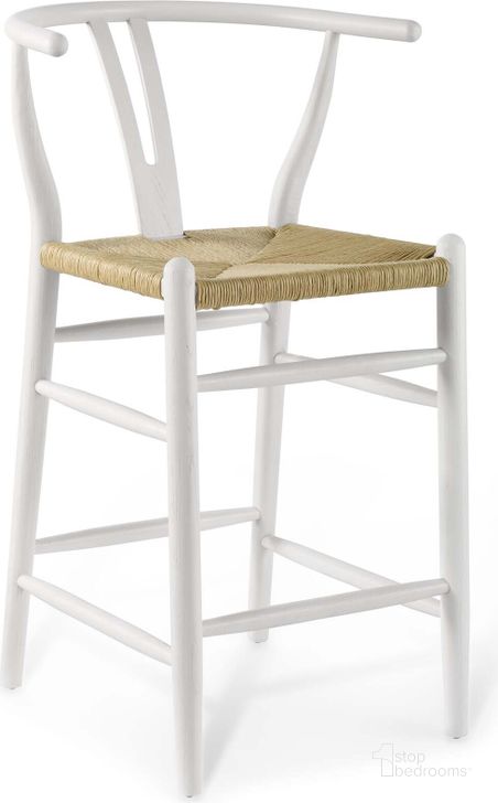 The appearance of Amish White Wood Counter Stool designed by Modway in the modern / contemporary interior design. This white piece of furniture  was selected by 1StopBedrooms from Amish Collection to add a touch of cosiness and style into your home. Sku: EEI-3850-WHI. Material: Wood. Product Type: Barstool. Image1