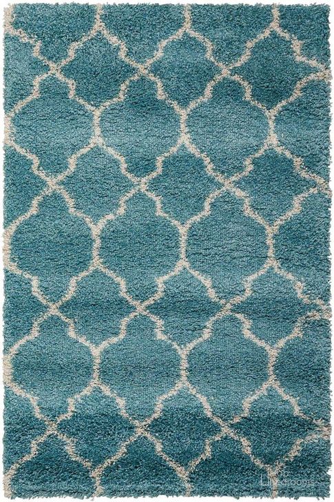 The appearance of Amore Aqua 3 X 5 Area Rug designed by Nourison in the modern / contemporary interior design. This aqua piece of furniture  was selected by 1StopBedrooms from Amore Collection to add a touch of cosiness and style into your home. Sku: 99446331434. Material: Polypropylene. Product Type: Area Rugs. Image1