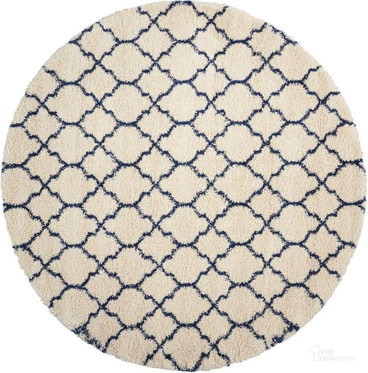 The appearance of Amore Ivory And Blue 8 Round Area Rug designed by Nourison in the modern / contemporary interior design. This ivory and blue piece of furniture  was selected by 1StopBedrooms from Amore Collection to add a touch of cosiness and style into your home. Sku: 99446320308. Material: Polypropylene. Product Type: Area Rugs. Image1