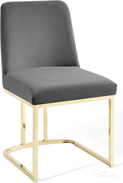 The appearance of Amplify Sled Base Performance Velvet Dining Side Chair EEI-3810-GLD-GRY designed by Modway in the modern / contemporary interior design. This gold gray piece of furniture  was selected by 1StopBedrooms from Amplify Collection to add a touch of cosiness and style into your home. Sku: EEI-3810-GLD-GRY. Material: Wood. Product Type: Side Chair. Image1