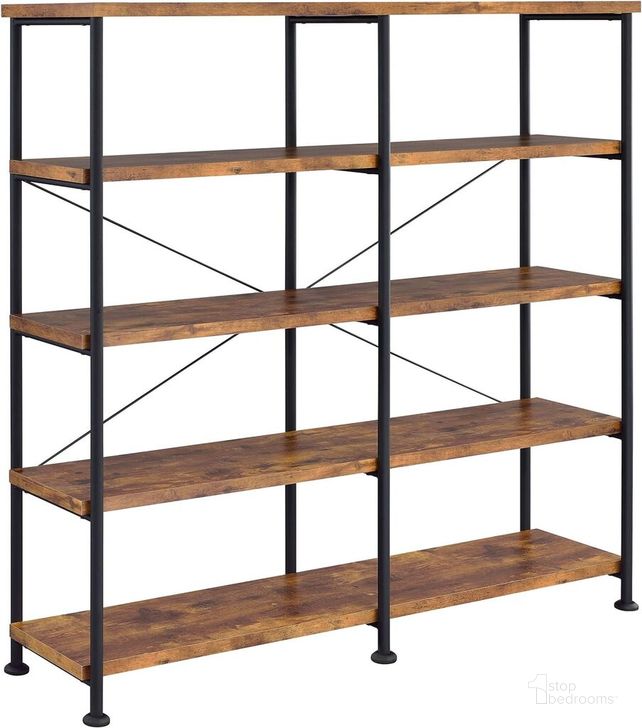 The appearance of Analiese Antique Nutmeg Bookcase designed by Coaster in the rustic / southwestern interior design. This brown piece of furniture  was selected by 1StopBedrooms from Analiese Collection to add a touch of cosiness and style into your home. Sku: 801543. Material: Wood. Product Type: Standard Bookcase. Image1