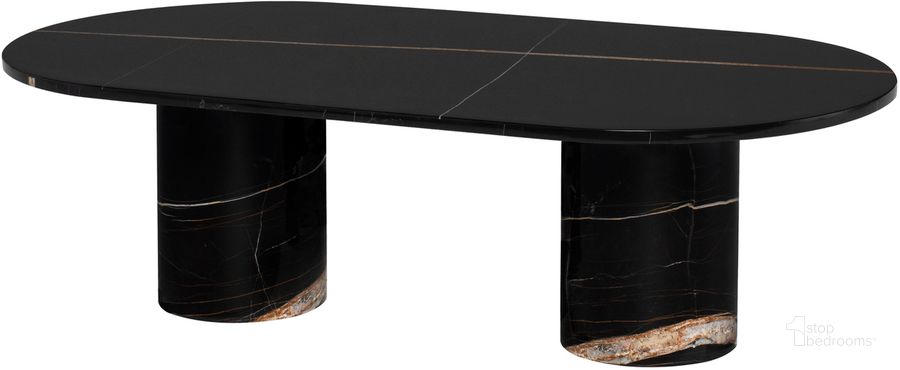 The appearance of Ande Coffee Table In Noir designed by Nuevo in the modern / contemporary interior design. This noir piece of furniture  was selected by 1StopBedrooms from Ande Collection to add a touch of cosiness and style into your home. Sku: HGMM242. Product Type: Coffee Table. Material: Stone. Image1