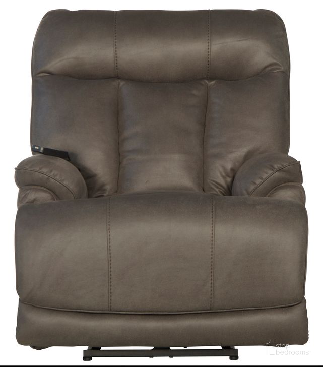 The appearance of Anders Power Lay Flat Recliner with Power Headrest In Charcoal designed by Catnapper in the traditional interior design. This charcoal piece of furniture  was selected by 1StopBedrooms from Anders Collection to add a touch of cosiness and style into your home. Sku: 7647897115318125318. Material: Fabric. Product Type: Recliner. Image1