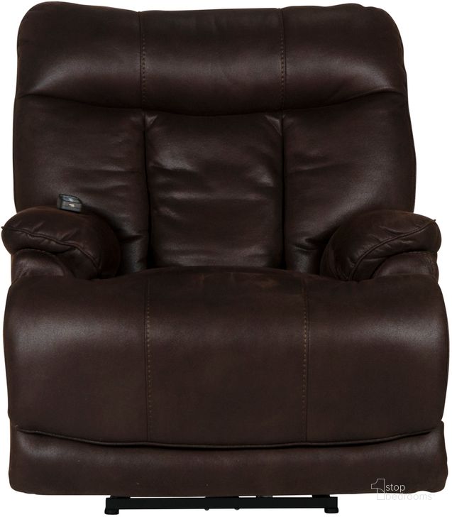 The appearance of Anders Power Lay Flat Recliner with Power Headrest In Dark Chocolate designed by Catnapper in the traditional interior design. This dark chocolate piece of furniture  was selected by 1StopBedrooms from Anders Collection to add a touch of cosiness and style into your home. Sku: 76478971153912539. Material: Fabric. Product Type: Recliner. Image1