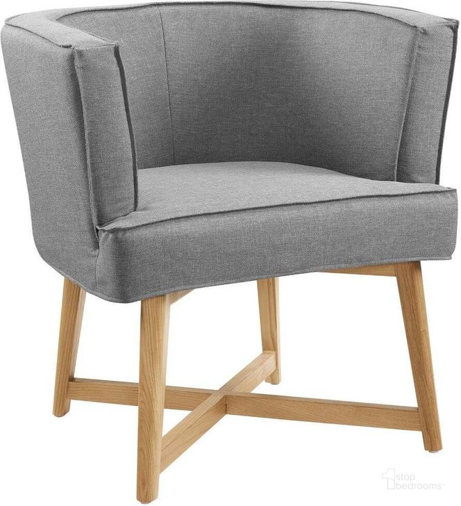 The appearance of Anders Upholstered Fabric Accent Chair EEI-3432-LGR designed by Modway in the modern / contemporary interior design. This light gray piece of furniture  was selected by 1StopBedrooms from Anders Collection to add a touch of cosiness and style into your home. Sku: EEI-3432-LGR. Material: Wood. Product Type: Accent Chair. Image1