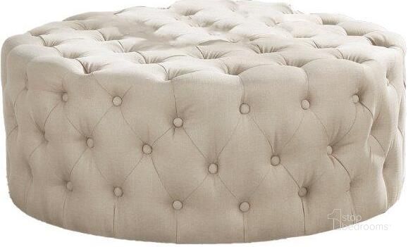 The appearance of Anderson 40 Inch Round Linen Fabric Ottoman In Beige designed by Best Master Furniture in the transitional interior design. This beige piece of furniture  was selected by 1StopBedrooms from Anderson Collection to add a touch of cosiness and style into your home. Sku: SH002B. Product Type: Ottoman. Material: Linen. Image1