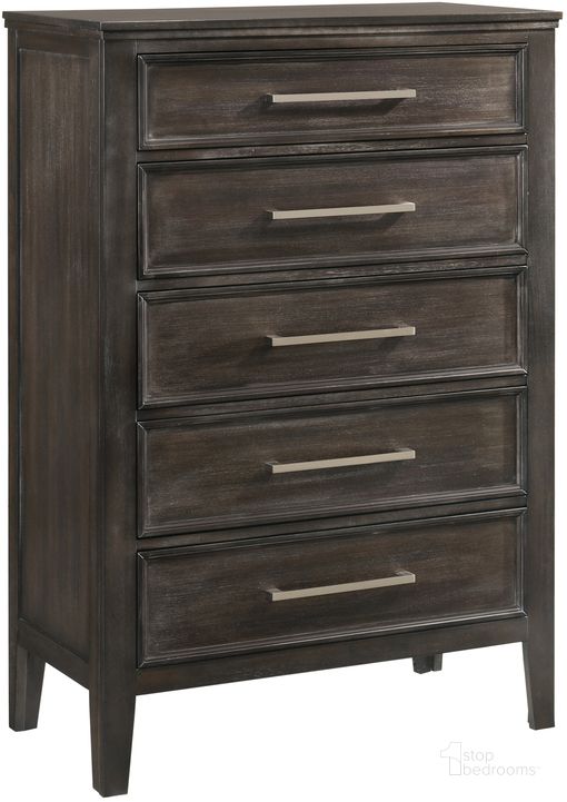 The appearance of Andover Nutmeg Chest designed by New Classic in the transitional interior design. This brown piece of furniture  was selected by 1StopBedrooms from Andover Collection to add a touch of cosiness and style into your home. Sku: B677B-070. Product Type: Chest. Image1