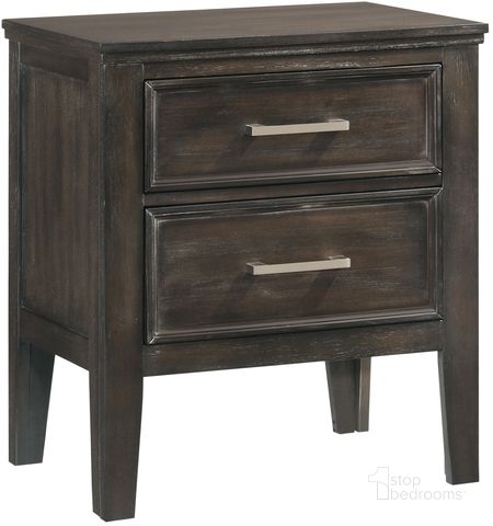The appearance of Andover Nutmeg Nightstand designed by New Classic in the transitional interior design. This brown piece of furniture  was selected by 1StopBedrooms from Andover Collection to add a touch of cosiness and style into your home. Sku: B677B-040. Product Type: Nightstand. Image1