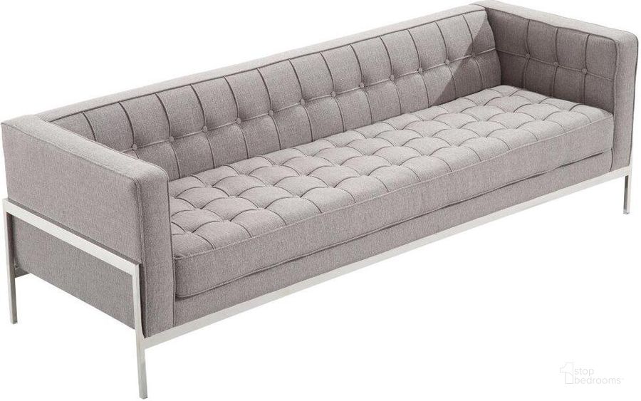 The appearance of Andre Gray Tweed Sofa designed by Armen Living in the modern / contemporary interior design. This gray piece of furniture  was selected by 1StopBedrooms from Andre Collection to add a touch of cosiness and style into your home. Sku: LCAN3GR. Material: Wood. Product Type: Sofa. Image1