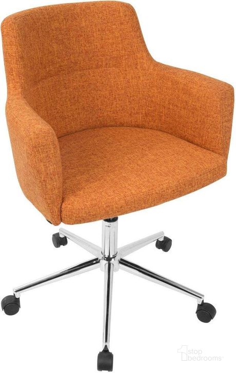 The appearance of Andrew Contemporary Adjustable Office Chair In Orange designed by Lumisource in the modern / contemporary interior design. This orange piece of furniture  was selected by 1StopBedrooms from Andrew Collection to add a touch of cosiness and style into your home. Sku: OC-ANDRW O. Material: Metal. Product Type: Office Chair. Image1