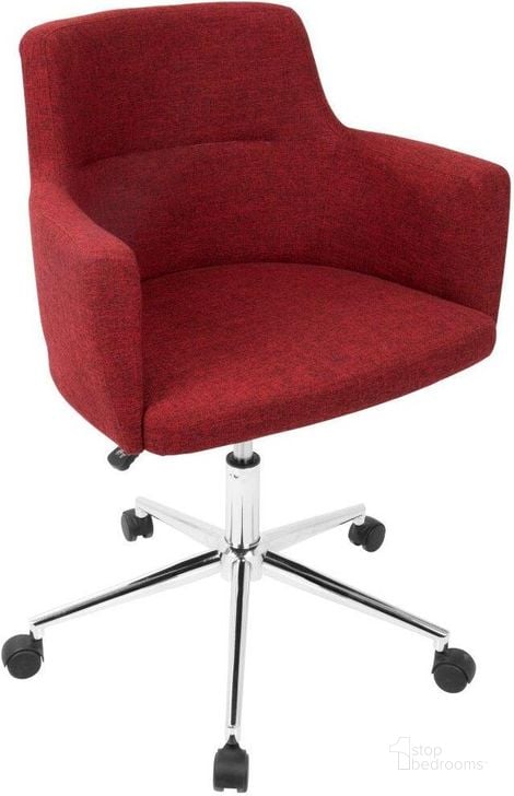 The appearance of Andrew Contemporary Adjustable Office Chair In Red designed by Lumisource in the modern / contemporary interior design. This red piece of furniture  was selected by 1StopBedrooms from Andrew Collection to add a touch of cosiness and style into your home. Sku: OC-ANDRW R. Material: Metal. Product Type: Office Chair. Image1