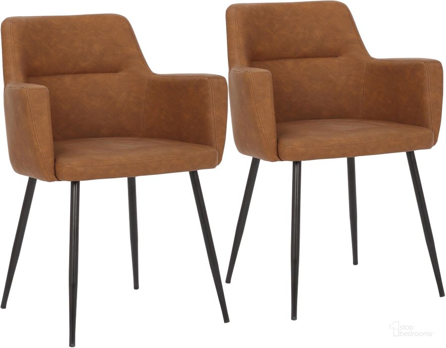 The appearance of Andrew Dining/accent Chair Set of 2 in Black Steel and Camel Faux Leather designed by Lumisource in the modern / contemporary interior design. This camel piece of furniture  was selected by 1StopBedrooms from Andrew Collection to add a touch of cosiness and style into your home. Sku: CH-ANDRW BKCAM2. Material: Steel. Product Type: Accent Chair. Image1