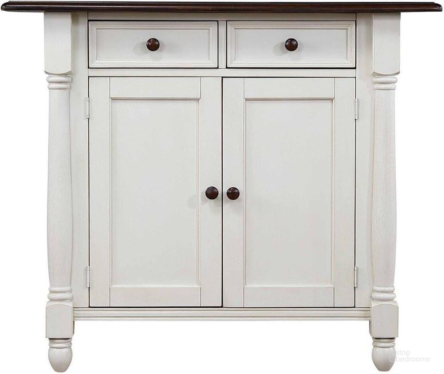 The appearance of Andrews Drawers and Cabinet Drop Leaf Kitchen Island designed by Sunset Trading in the traditional interior design. This antique white piece of furniture  was selected by 1StopBedrooms from Andrews Collection to add a touch of cosiness and style into your home. Sku: DLU-KI-4222-AW. Material: Wood. Product Type: Kitchen Island. Image1