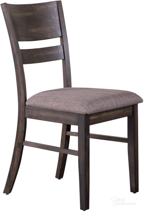 The appearance of Anglewood Slat Back Upholstered Side Chair Set Of 2 designed by Liberty in the transitional interior design. This dark brown piece of furniture  was selected by 1StopBedrooms from Anglewood Collection to add a touch of cosiness and style into your home. Sku: 133-C1501S. Product Type: Side Chair. Material: Rubberwood. Image1