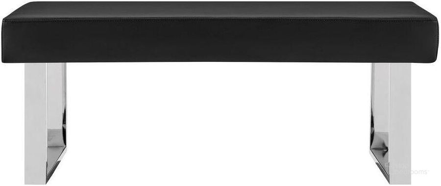 The appearance of Anis Black Dining Bench designed by Sterling Designs in the modern / contemporary interior design. This black piece of furniture  was selected by 1StopBedrooms from Anis Collection to add a touch of cosiness and style into your home. Sku: LCAMBEBLBCH. Product Type: Bench. Material: Chrome. Image1