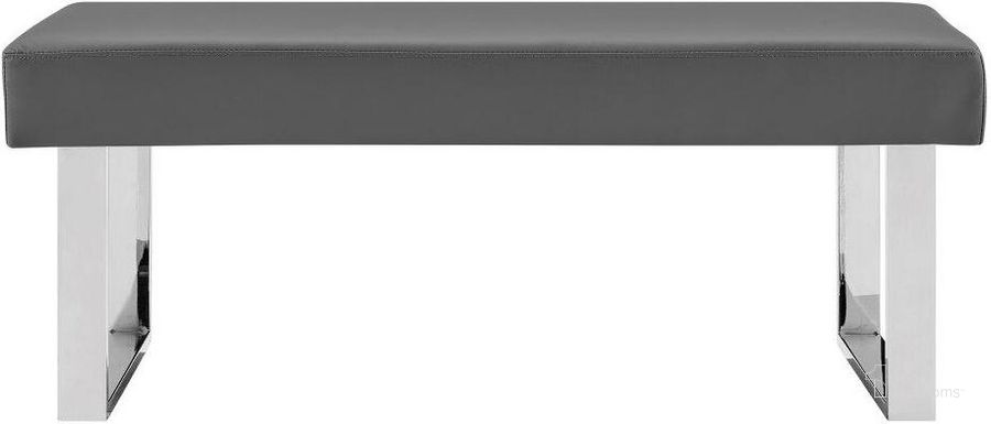 The appearance of Anis Grey Dining Bench 0qb2425607 designed by Sterling Designs in the modern / contemporary interior design. This gray piece of furniture  was selected by 1StopBedrooms from Anis Collection to add a touch of cosiness and style into your home. Sku: LCAMBEGRBCH. Material: Chrome. Product Type: Dining Bench. Image1