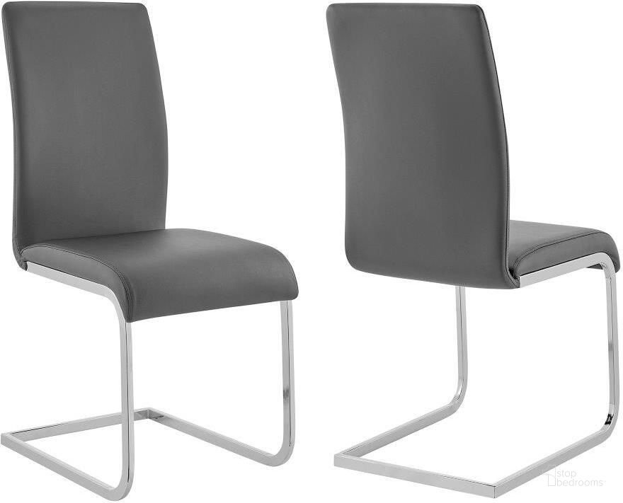 The appearance of Anis Grey Side Chair Set of 2 designed by Sterling Designs in the modern / contemporary interior design. This gray piece of furniture  was selected by 1StopBedrooms from Anis Collection to add a touch of cosiness and style into your home. Sku: LCAMSIGR. Product Type: Dining Chair. Material: Chrome. Image1