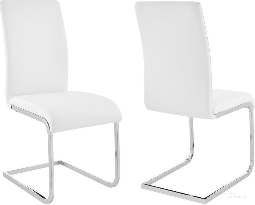 The appearance of Anis White Side Chair Set of 2 designed by Sterling Designs in the modern / contemporary interior design. This white piece of furniture  was selected by 1StopBedrooms from Anis Collection to add a touch of cosiness and style into your home. Sku: LCAMSIWH. Product Type: Dining Chair. Material: Chrome. Image1