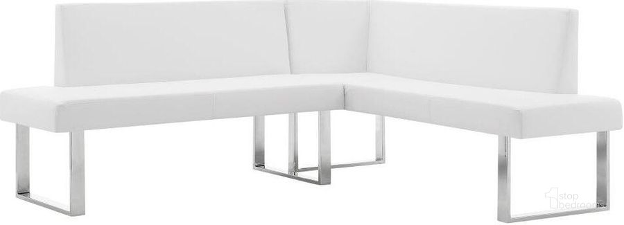 The appearance of Anis White Sofa designed by Sterling Designs in the modern / contemporary interior design. This white piece of furniture  was selected by 1StopBedrooms from Anis Collection to add a touch of cosiness and style into your home. Sku: LCAMCOWHSF. Product Type: Sofa. Material: Chrome. Image1