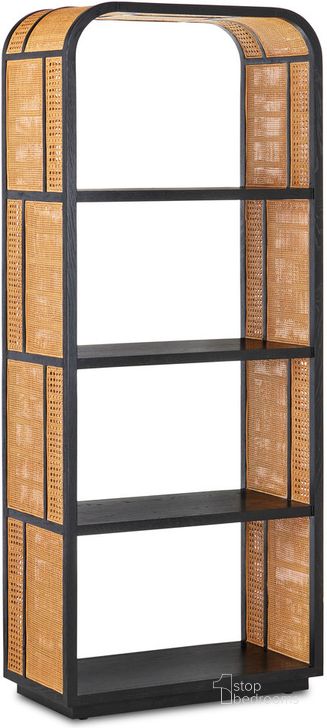 The appearance of Anisa Black Etagere designed by Currey & Company in the modern / contemporary interior design. This black piece of furniture  was selected by 1StopBedrooms from Anisa Collection to add a touch of cosiness and style into your home. Sku: 3000-0229. Product Type: Etagere. Material: Rattan. Image1