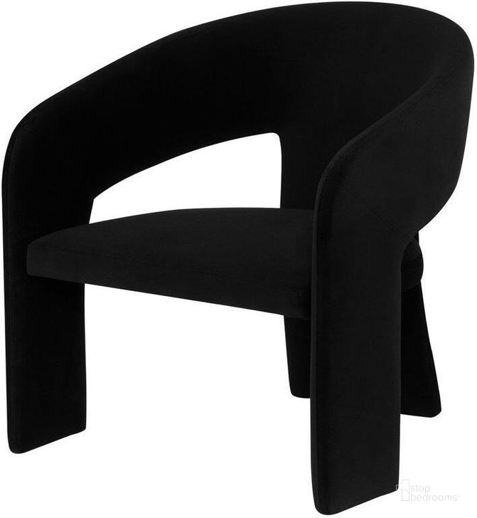 The appearance of Anise Occasional Chair In Black designed by Nuevo in the modern / contemporary interior design. This black piece of furniture  was selected by 1StopBedrooms from Anise Collection to add a touch of cosiness and style into your home. Sku: HGSN240. Material: Fabric. Product Type: Chair. Image1