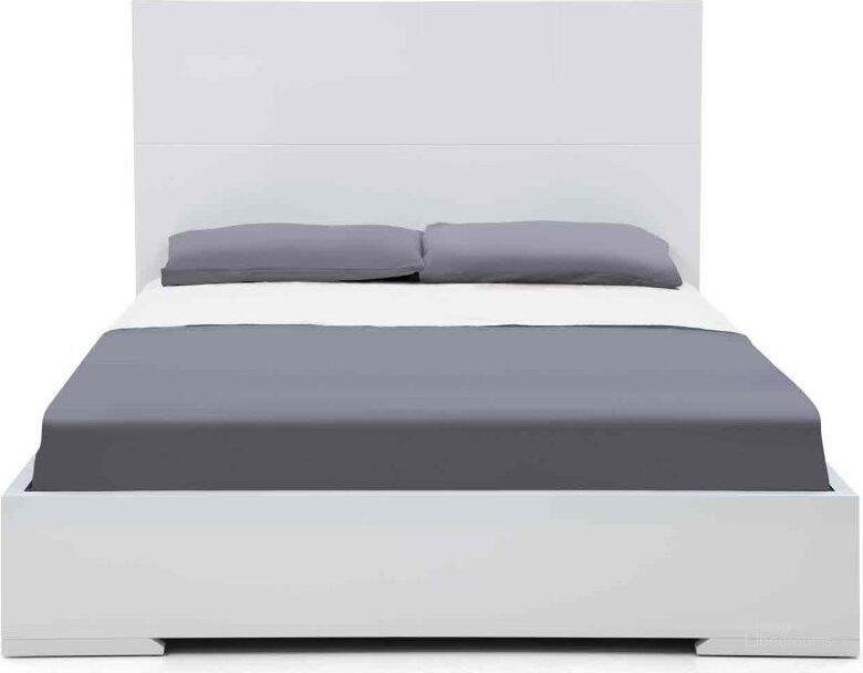 The appearance of Anna White Queen Bed designed by Whiteline Modern Living in the modern / contemporary interior design. This white high gloss piece of furniture  was selected by 1StopBedrooms from Anna Collection to add a touch of cosiness and style into your home. Sku: BQ1207-WHT. Bed Type: Panel Bed. Product Type: Panel Bed. Bed Size: Queen. Image1