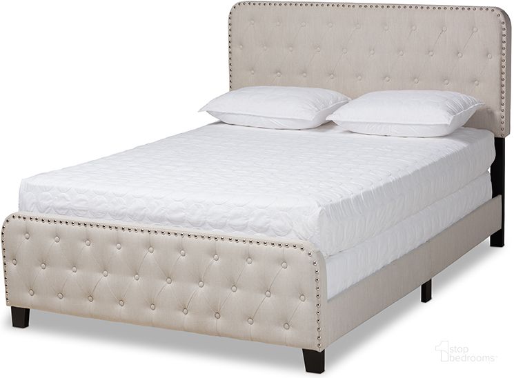 The appearance of Annalisa Modern Transitional Beige Fabric Upholstered Button Tufted Queen Size Panel Bed designed by Baxton Studio in the transitional interior design. This beige piece of furniture  was selected by 1StopBedrooms from Annalisa Collection to add a touch of cosiness and style into your home. Sku: Annalisa-Beige-Queen. Bed Type: Panel Bed. Product Type: Panel Bed. Bed Size: Queen. Material: MDF. Image1