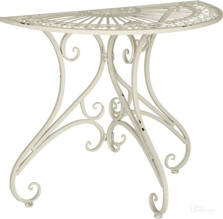 The appearance of Annalise Antique White Accent Table designed by Safavieh in the modern / contemporary interior design. This antique white piece of furniture  was selected by 1StopBedrooms from Annalise Collection to add a touch of cosiness and style into your home. Sku: PAT5008A. Product Type: Accent Table. Material: Iron. Image1