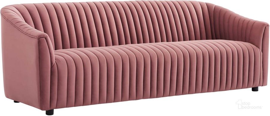 The appearance of Announce Performance Velvet Channel Tufted Sofa In Dusty Rose designed by Modway in the modern / contemporary interior design. This dusty rose piece of furniture  was selected by 1StopBedrooms from Announce Collection to add a touch of cosiness and style into your home. Sku: EEI-5053-DUS. Material: Wood. Product Type: Sofa. Image1