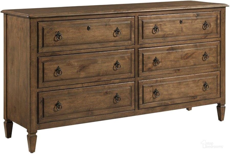 The appearance of Ansley Norrisville Drawer Dresser designed by Kincaid in the modern / contemporary interior design. This medium stain piece of furniture  was selected by 1StopBedrooms from Ansley Collection to add a touch of cosiness and style into your home. Sku: 024-130. Material: Wood. Product Type: Dresser. Image1